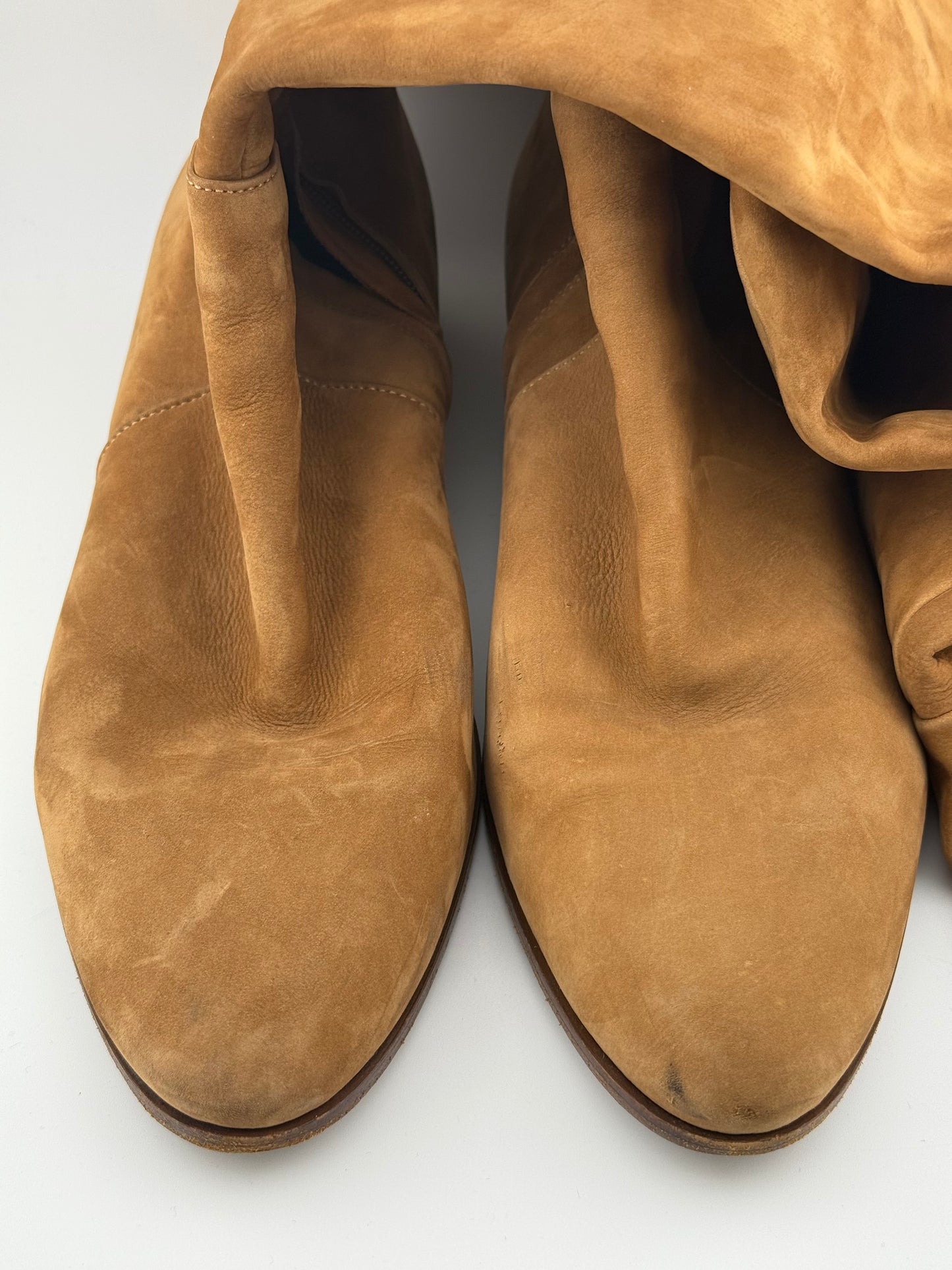 Sergio Rossi Knee High Flat Boots - Brown (Size 38)