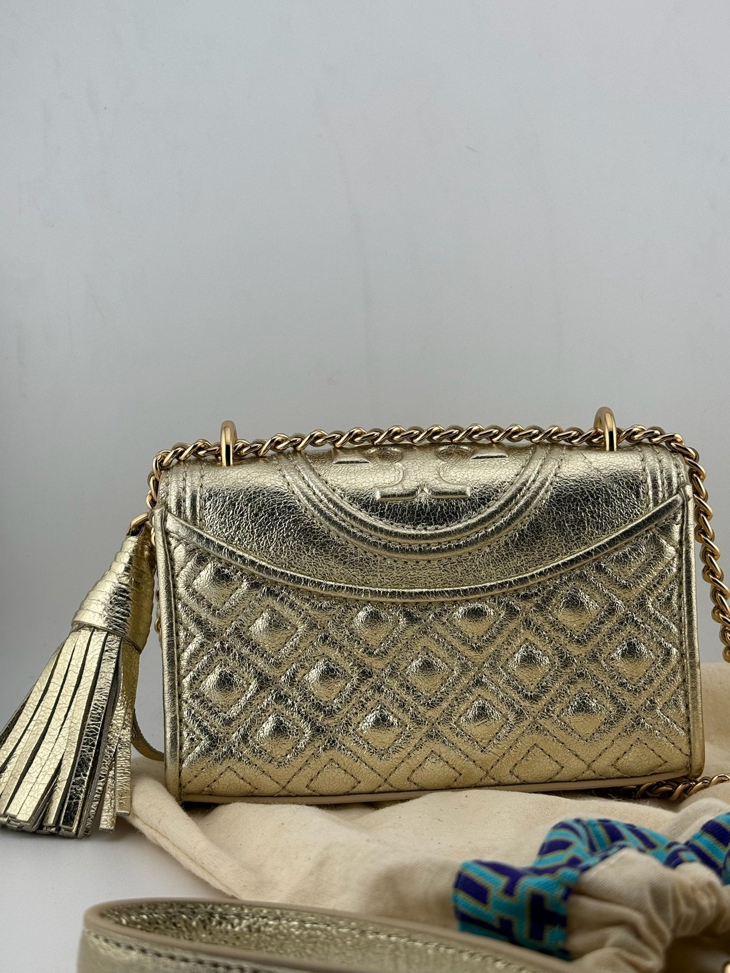 Tory Burch Fleming Cross Body Mini Bag - Gold
