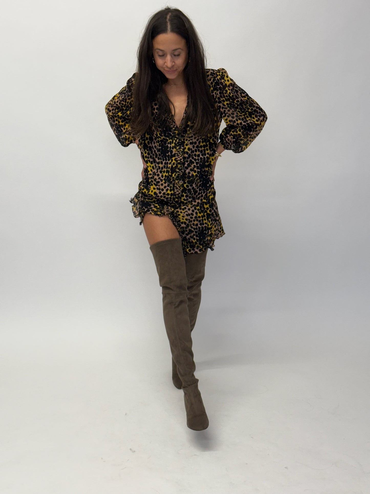 Stuart Weitzman Thigh High Suede Boots - Fawn (39.5 EUR)