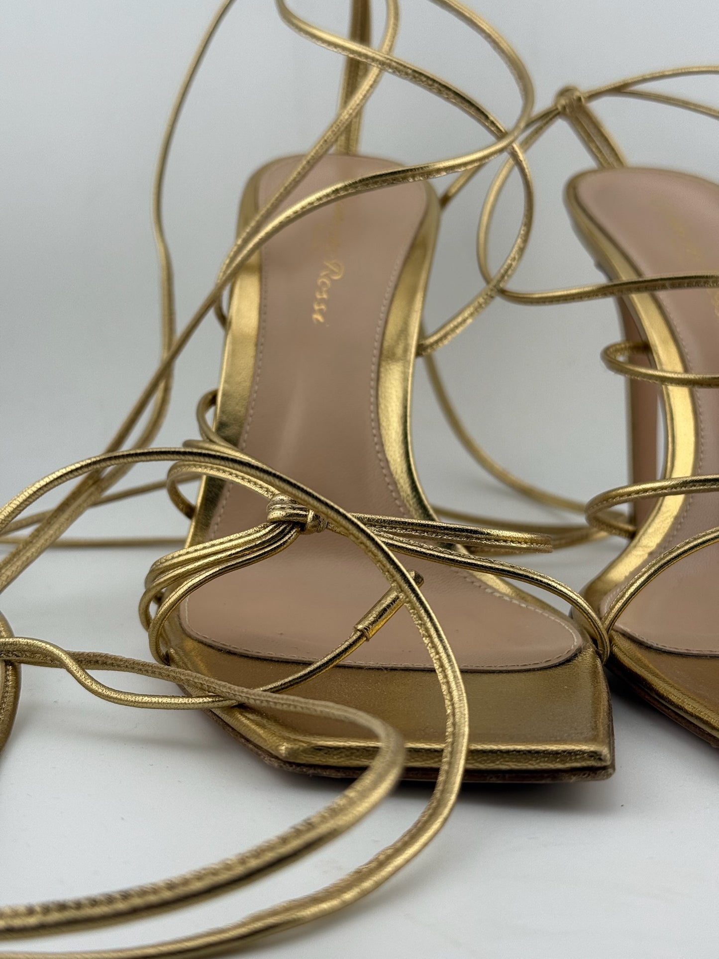 Gianvito Rossi Sylvie Nappa Strappy Sandals - Silver (Size 37)