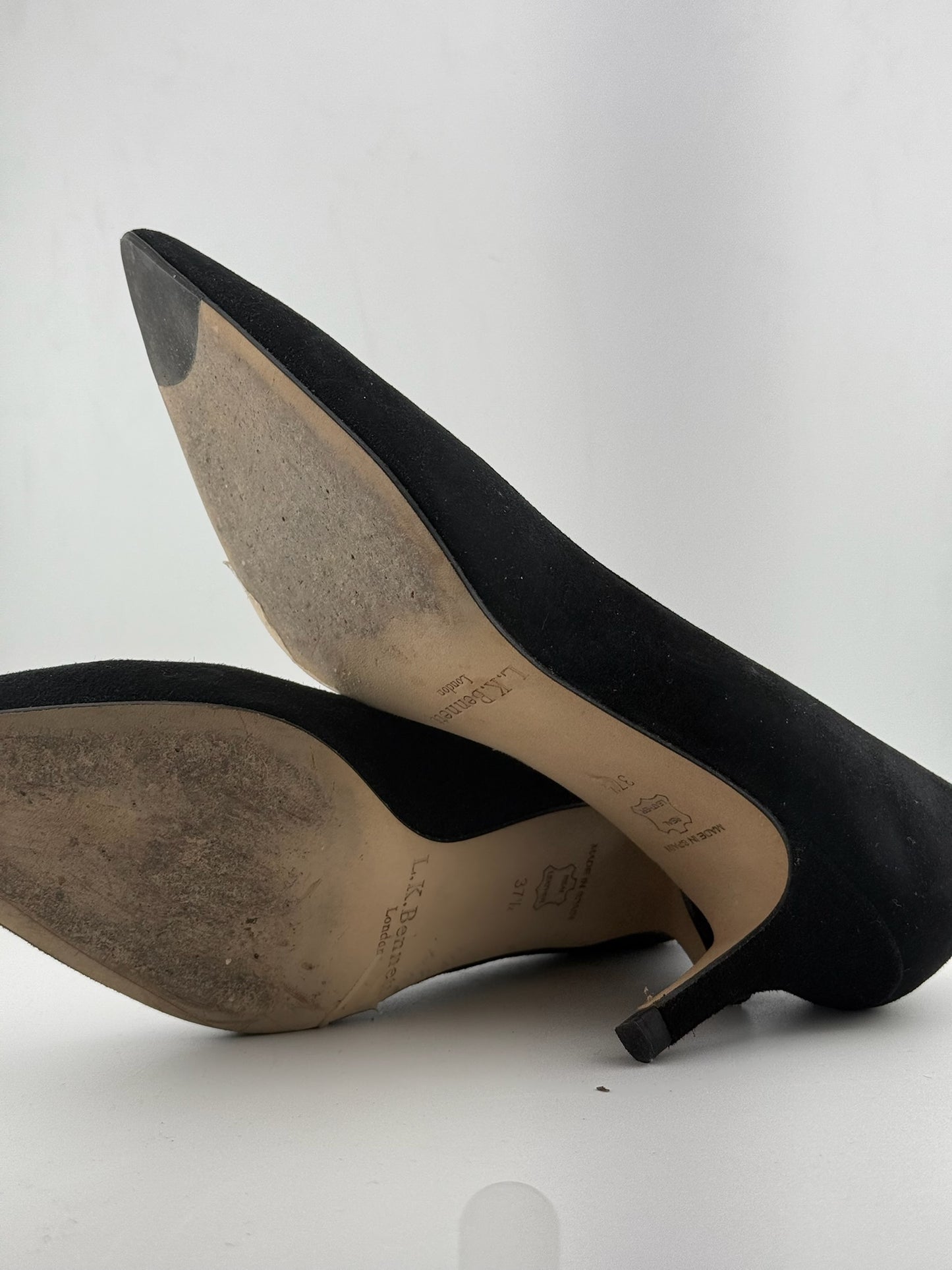LK Bennett Lottie Pointed Court Shoes - Black Suede (EUR 37.5)