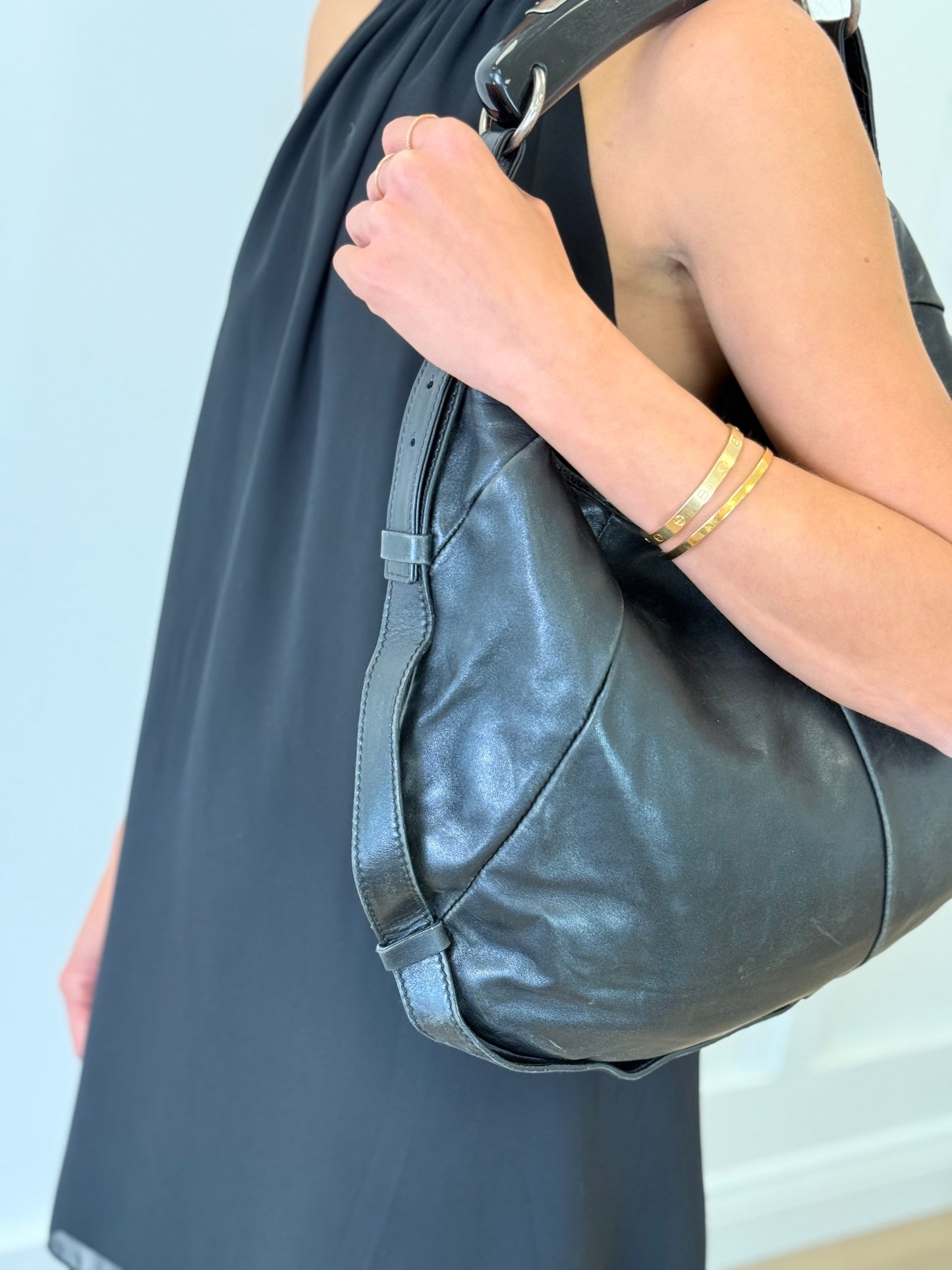 Saint Laurent Large Mombasa Shoulder Bag – Black