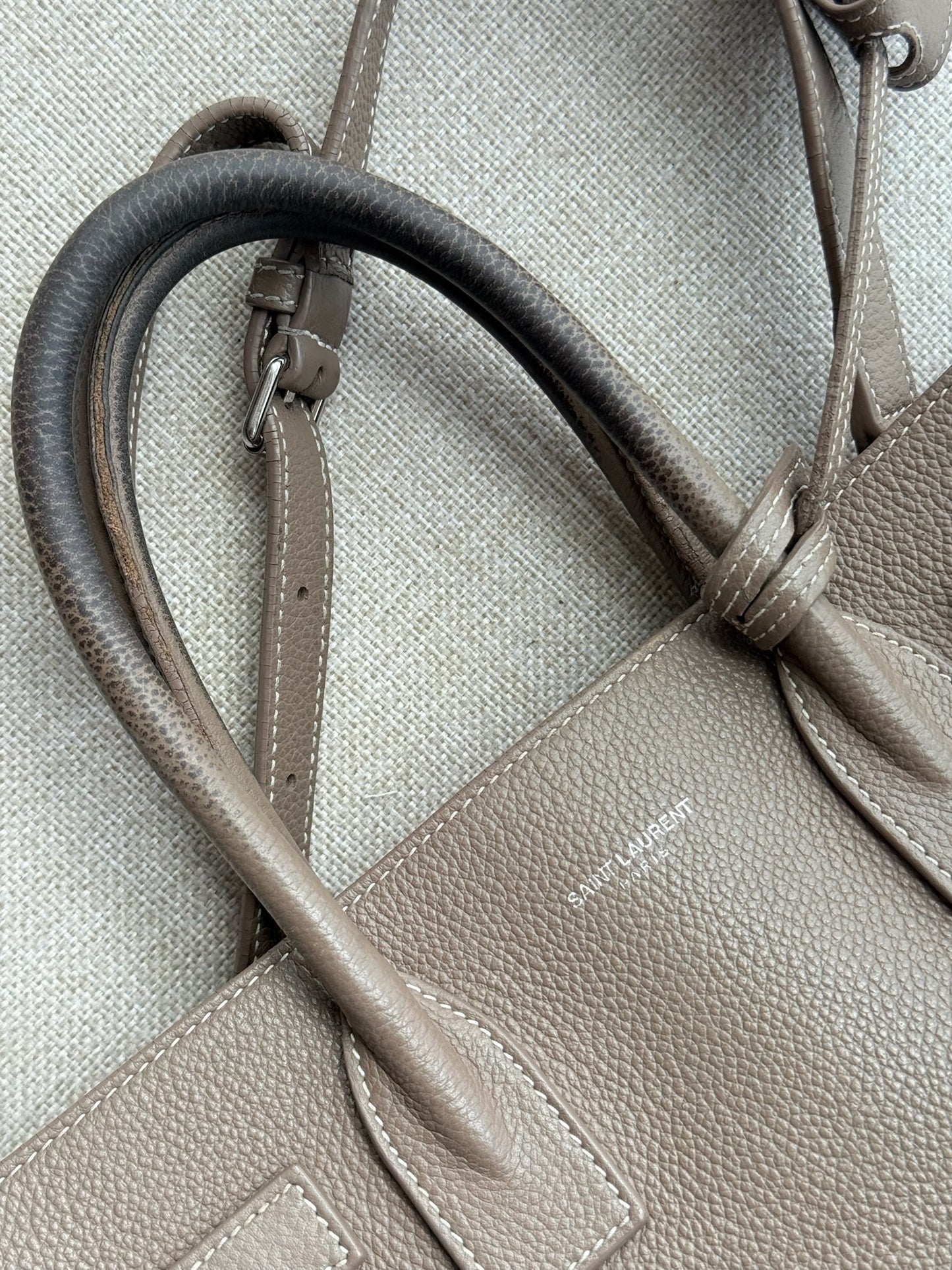 Saint Laurent Sac de Jour – Taupe Grained Leather