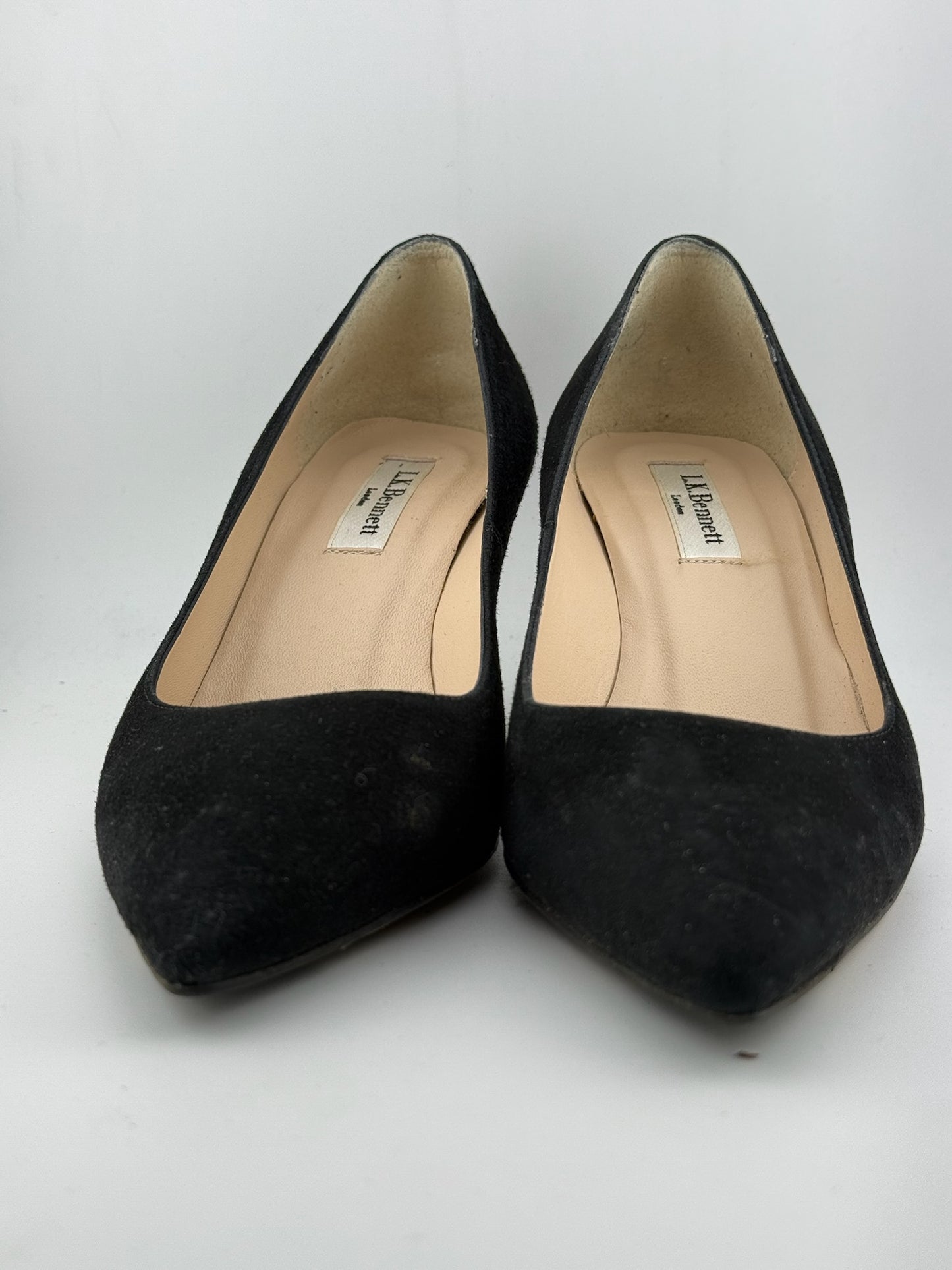 LK Bennett Lottie Pointed Court Shoes - Black Suede (EUR 37.5)