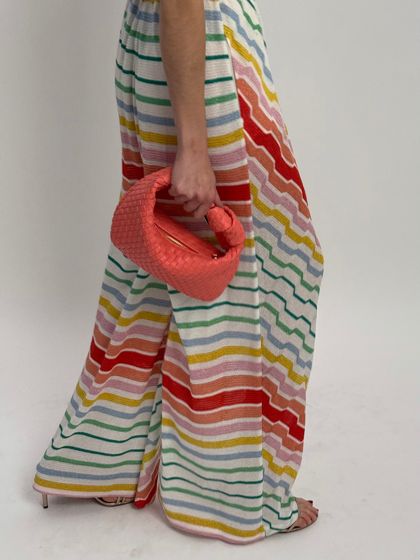 Missoni Flared Jumpsuit with Velvet Neck Ties - Multi (IT 42)