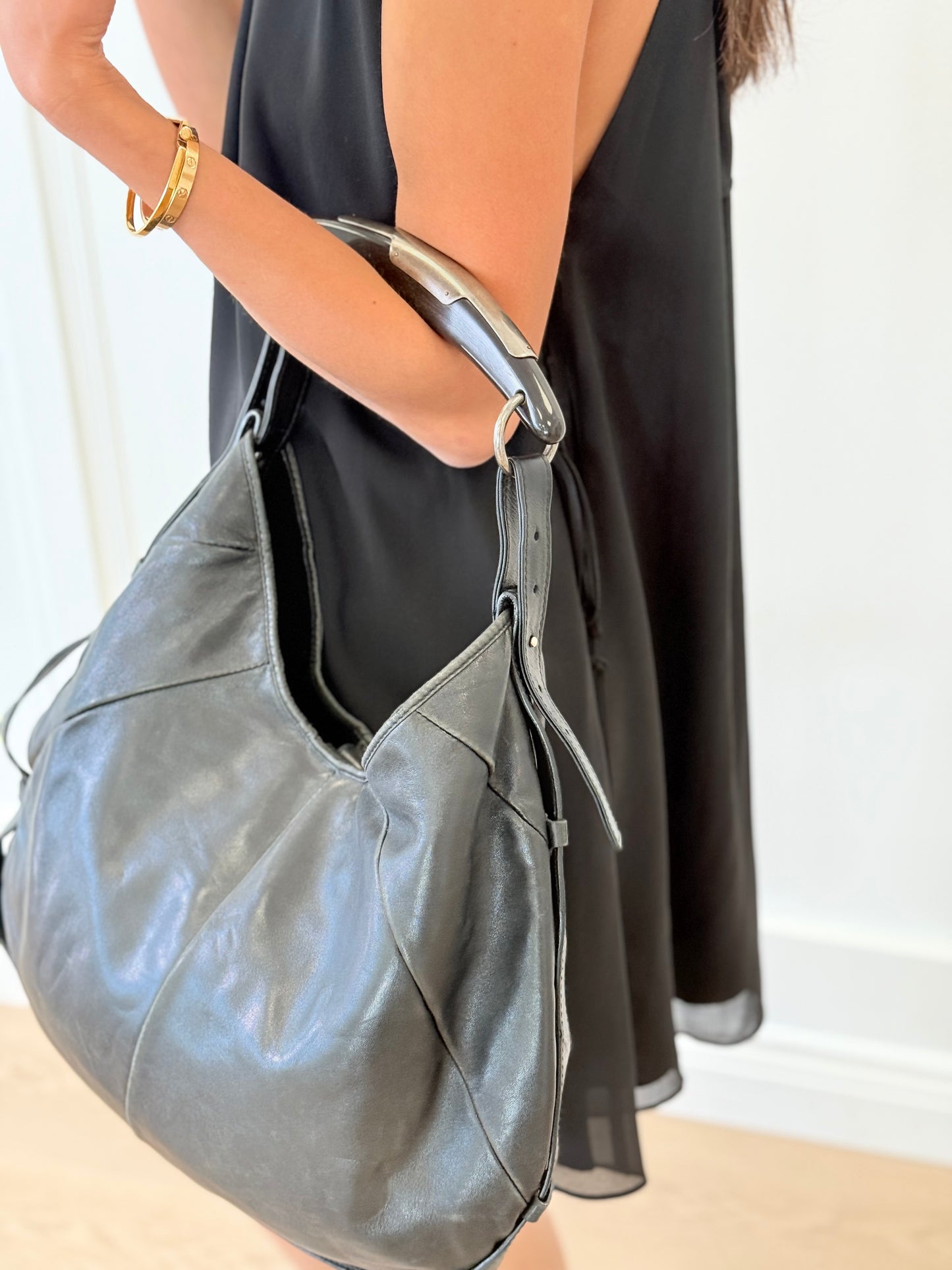 Saint Laurent Large Mombasa Shoulder Bag – Black