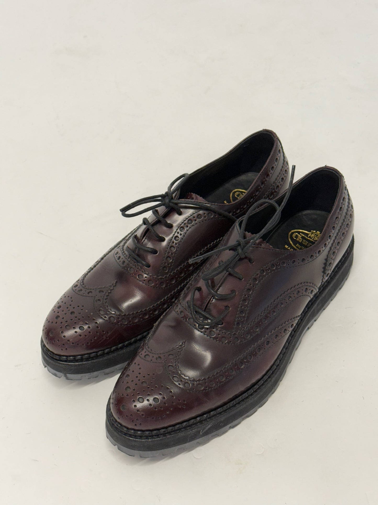 Church's Burwood Polished Fumé Oxford Brogues - Blood Red (39.5 EUR)