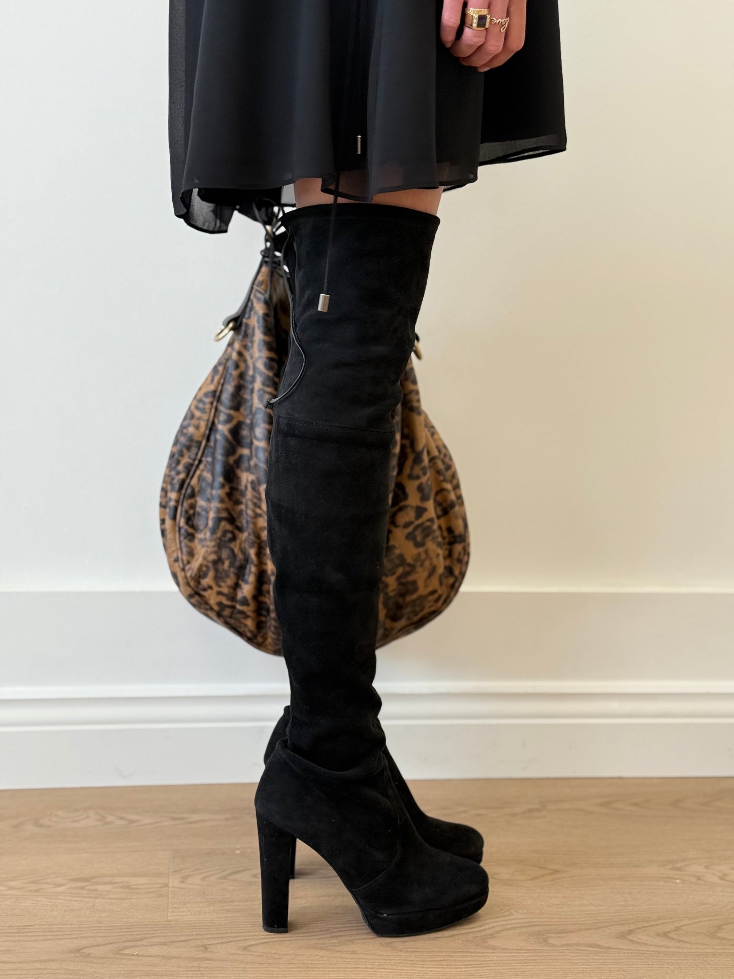Stuart Weitzman Thigh High Heeled Boots - Black (EUR 38)