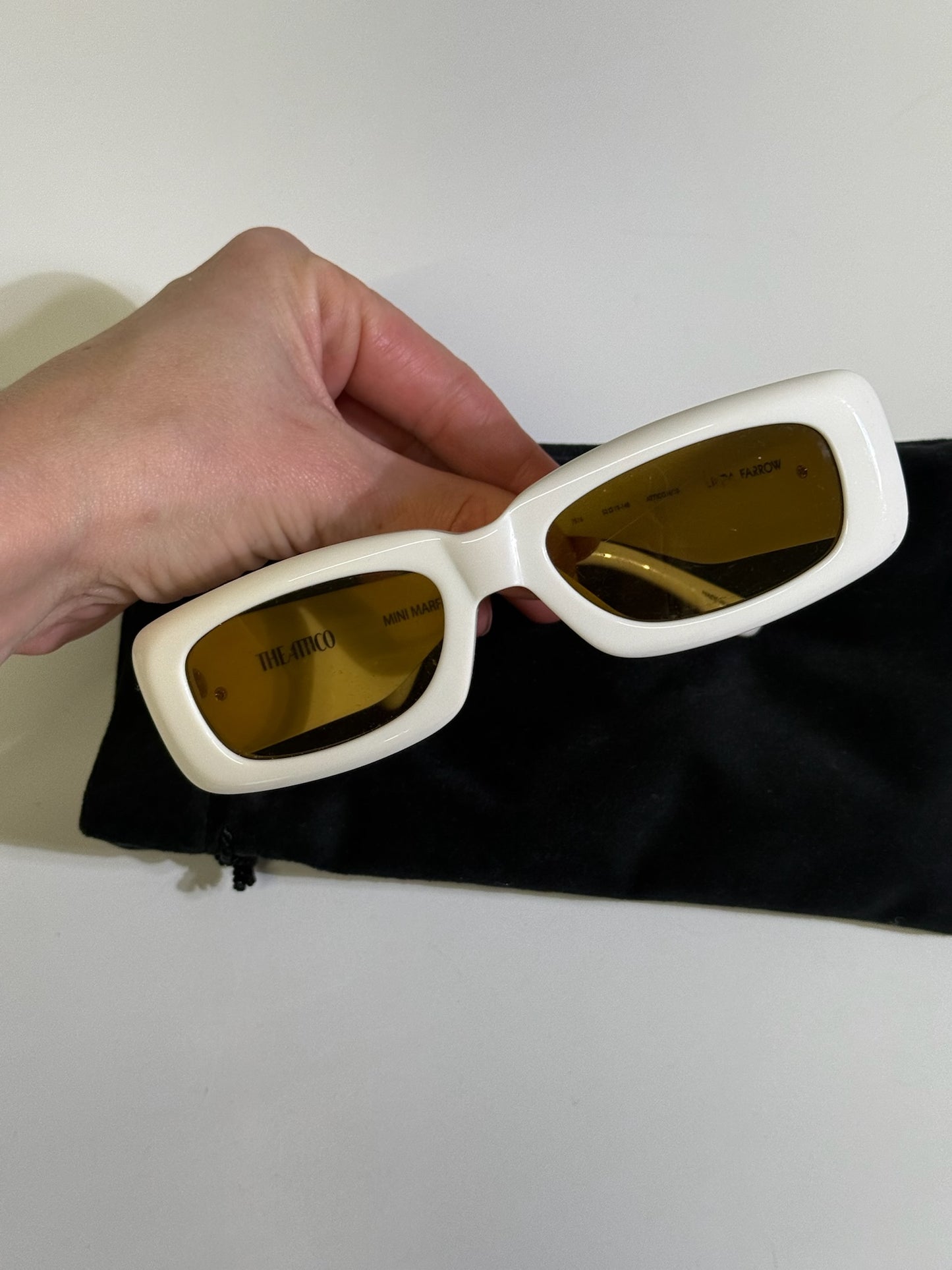 Linda Farrow x THE ATTICO Mini Marfa Sunglasses – White