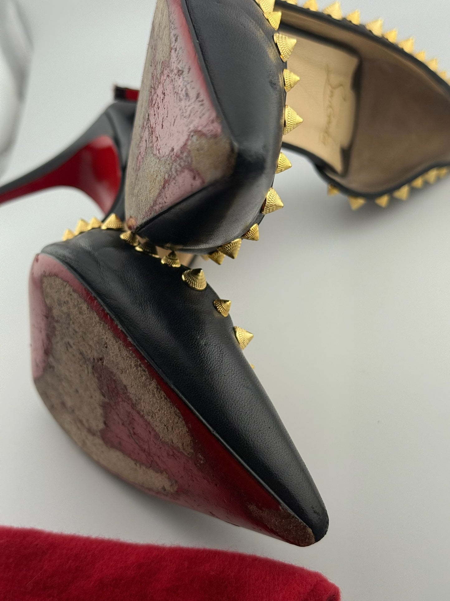 Christian Louboutin Iriza Studded Heels – Black & Gold (EU 39.5)
