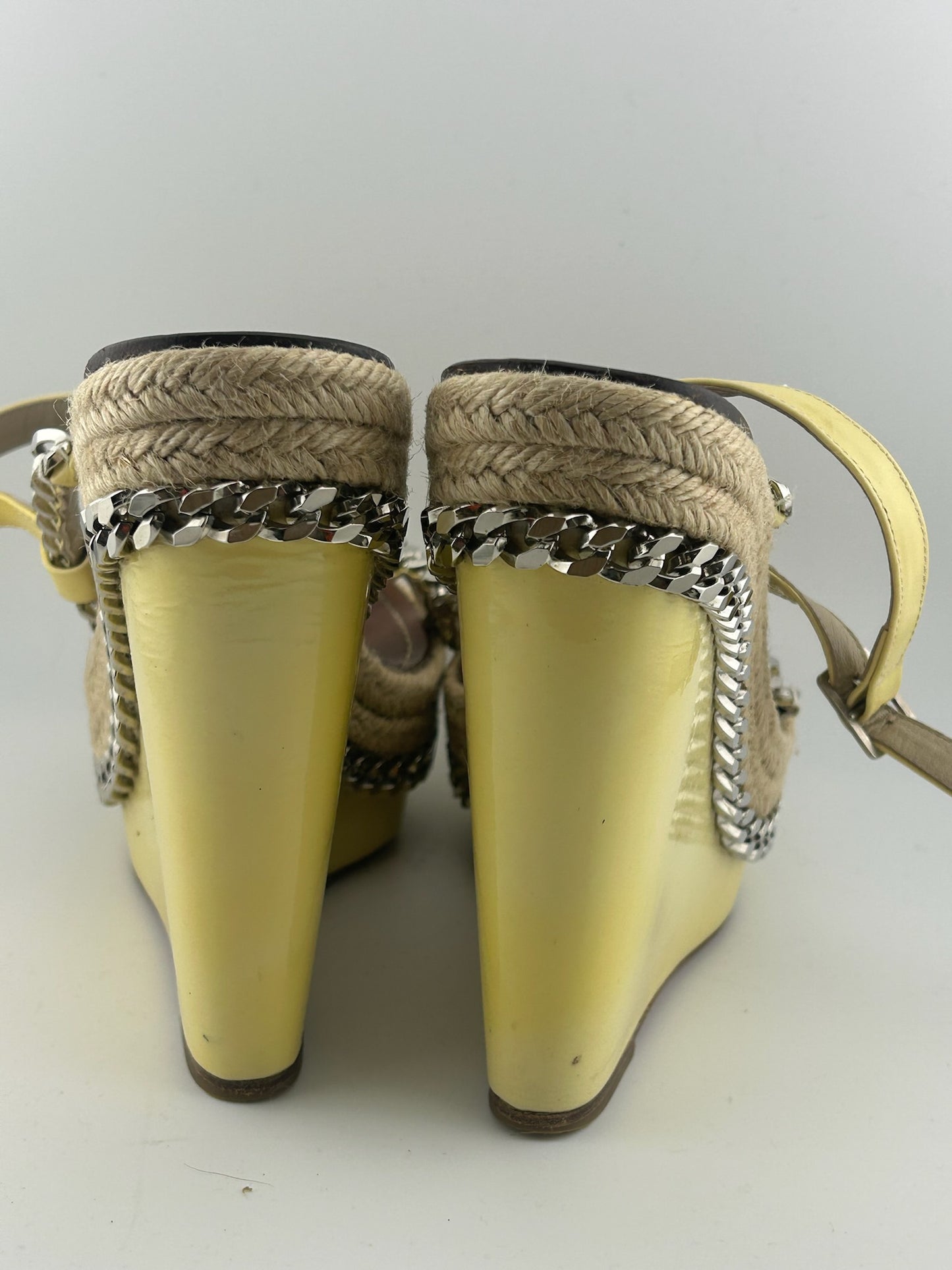 Christian Louboutin Chain Yellow Wedges - Silver/Pastel (Size 39)