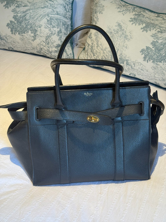 Mulberry Bayswater Zip Bag – Black Leather